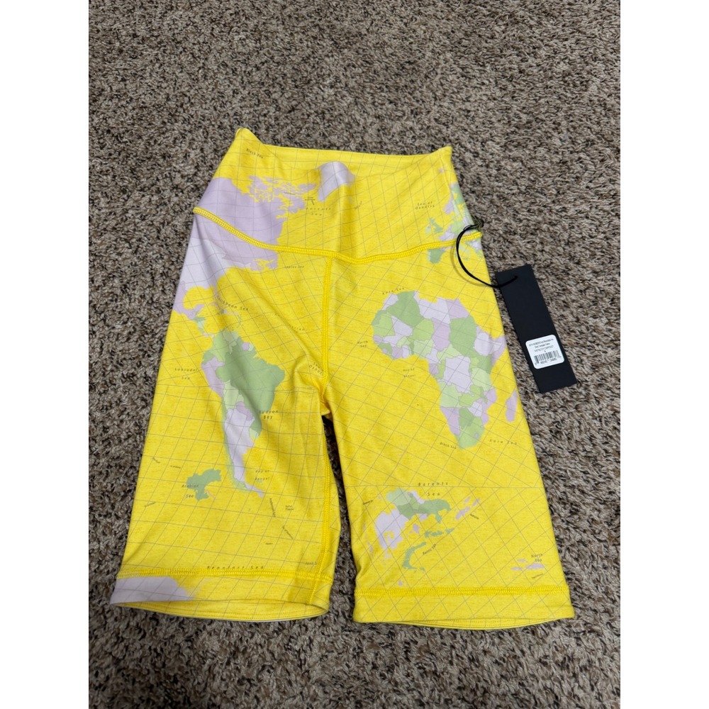 Wear It To Heart WITH Kurt Reversible HW Biker Shorts Compass Yellow Map Small
